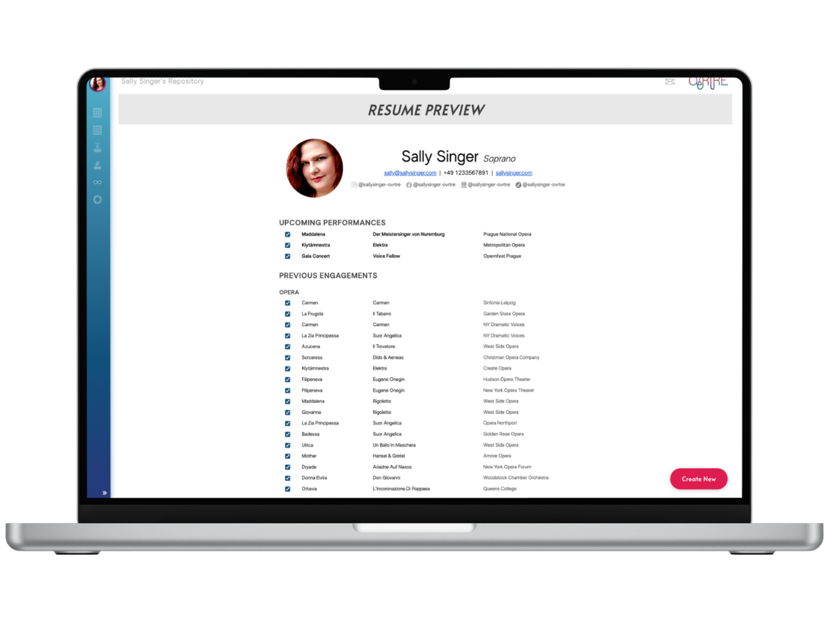 A preview of a résumé built with the OVRTRE Résumé Builder.